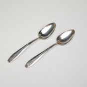 A Pair of National Silver Co. Sterling Silver Teaspoons in Margaret Rose Pattern