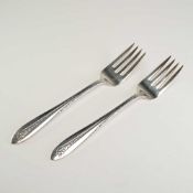 A Pair of National Silver Co. Margaret Rose Sterling Silver Salad Forks