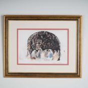 Mystical Gathering Under the Sacred Cave, Ink Signed Color Print