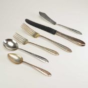 6-Piece National Silver Co. Sterling Silver Flatware Set in Margaret Rose Pattern