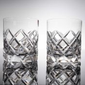 A Pair of Orrefors Soï¬ero Crystal Old Fashioned Glasses
