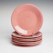 Set of Six Homer Laughlin Fiesta Rose Ceramic Salad Plates