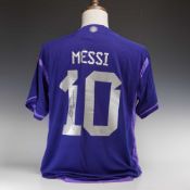 Lionel Messi Signed Argentina National Team 2022-23 Away Jersey with Icons.com COA