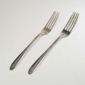A Pair of National Silver Co. Sterling Silver Forks in the Margaret Rose Pattern