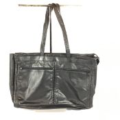Tumi Black Leather Multi-Pocket Shoulder Tote Bag