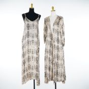 Three-Piece Grand Bazaar Made in Italy Black and Cream Graphic Print Ensemble