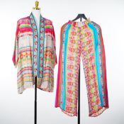 Johnny Was Maci Georgette Reversible Kimono and Pants Ensemble