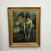 Carmen Ventosa (Spanish, 1919-1965), Ballerinas, Oil on Canvas (Signed)