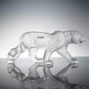 Lalique Clear Crystal Rajah Jaguar Sculpture