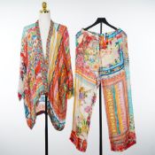 Johnny Was Otti Tia Two Piece Bohemian Style Kimono and Pants Set Size S