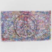 Dr. 8 Love, Mixed Media Pop Art Painting on Unstretched Canvas, Choose Peace, Signed