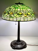 Attributed to Tiffany Studios Acorn Pattern Leaded Glass Table Lamp