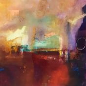 Dennis Davis, Acrylic on Board, Abstract Composition, Signed