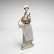 Lladro Porcelain Figurine, Girl with Cockerel 1004591