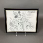 Harry Holt Signed Mickey Mouse Sorcerer's Apprentice Sketch Print