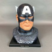 Dynamic Forces Marvel Full Sized Head Bust, Captain America with Original Box
