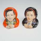 2pc Kevin Francis Face Pots, Boy George