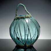 Japanese Hand-Blown Glass Maritime Floating Roped Buoy