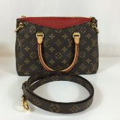 Louis Vuitton Monogram Canvas Pallas BB Handbag with Cerise Trim w/ COA