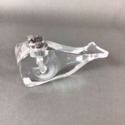 Mid-Century Modern Clear Resin Whale Table Lighter