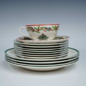 13pc Spode Christmas Tree Dinner and Salad Set with Cup and Saucer