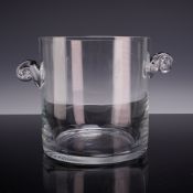 Tiffany and Co. Crystal Scroll Handled Ice Bucket