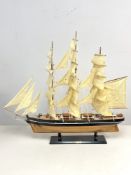 Handcrafted Wood Model of the Cutty Sark British Clipper Ship