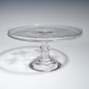 Adams & Co. EAPG Good Luck Pattern Pressed Glass Pedestal Cake Stand