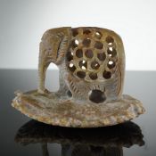 Elephant Hand Carved Soapstone Incense Burner