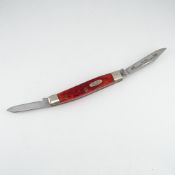 W.R. Case and Sons XX Centennial 1889-1989 Red Jigged Two Blade Folding Pen Knife
