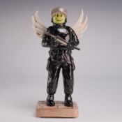 Kevin Francis Street Art Collection Banksy Flying Copper 1/1 Ceramic Figurine by Victoria Bourne
