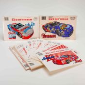 Collection of Vintage Motorsport Traditions NASCAR Official Race Day Decals and Stickers Stack