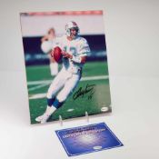 Dan Marino Signed Miami Dolphins Action 8x10 Photo with HGA COA