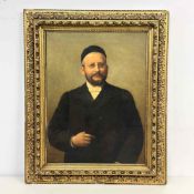 August Noack (German, 1822-1905) Oil on Canvas, Portrait of Rabbi Yona Ephraim Pessin, Signed