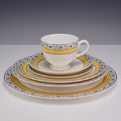 6 Piece Set of Wedgwood Bone China Plates and Teacup, Mistral