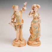 Pair of Germany Bisque Porcelain Courting Couple Figurines