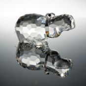 Swarovski Silver Crystal Hippo Figurine with Original Box