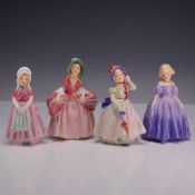 4pc Royal Doulton Bone China Figurines, Tootles, Bo Peep, Babie, and Marie.