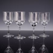 4pc Baccarat Capri Optic Crystal Water Goblets