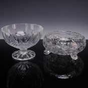 Two American Brilliant Period Style Cut Lead Crystal Bowls