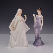 2pc Royal Doulton Bone China Figurines, Bride HN2873 and Harmony HN2824