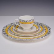 4 Piece Set of Wedgwood Bone China Plates and Teacup, Mistral