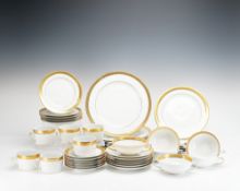 42 Piece Bernardaud Limoges France Porcelain Dinnerware Set, Service for 8, Rhapsody Pattern