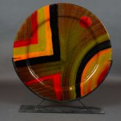 Kaleidoscopio Italian Fused Glass Platter with Stand