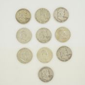 A Group of US Franklin Half Dollars, 90% Silver, $5.00 Face Value