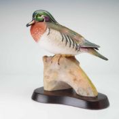 Cybis Porcelain Figurine on Wooden Base, Wood Duck 456