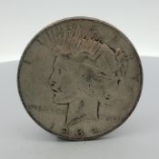 1934-S US One Dollar Peace Silver Dollar Coin, Circulated