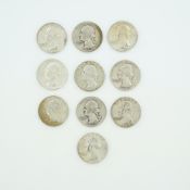 10pc Pre-1964 U.S. 90% Silver Washington Quarters