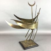 Paul Jeffries Abstract Metal Sailboat Sculpture
