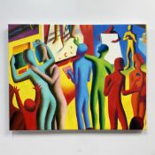 Mark Kostabi (American, b. 1960), Chromatic Reception, Original Oil on Canvas, 2023